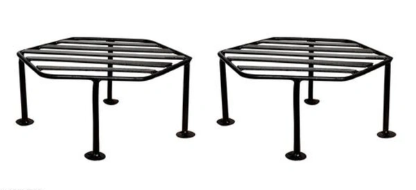  Hexagon  Iron  Planter Stand It is Suitable For Outdoor as Well as Indoor  Pack of2 -  Free Size, Black, Iron,  Pack of 2,  Hexagon